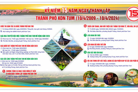 Hoạt động kỷ niệm 15 năm Ngày thành lập thành phố Kon Tum